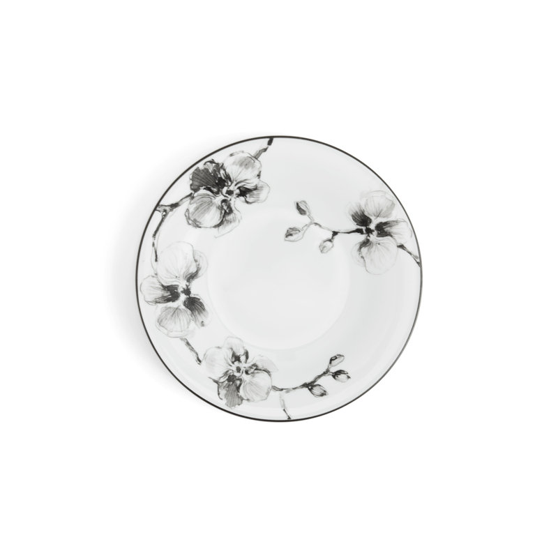 Black Orchid Handmade Porcelain Appetizer Plate