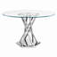 Ensemble de table de salle à manger 47,2 po pour 4 personnes, ensemble de table de cuisine moderne en verre transparent avec 4 chaises rembourrées-123820877-123820880-123820881