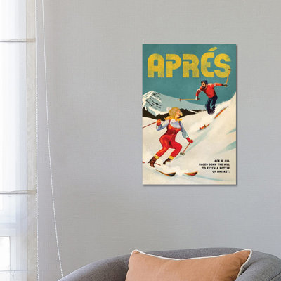 «Apres Ski Jack and Jill Whiskey», reproduction de publicité sur toile tendue
