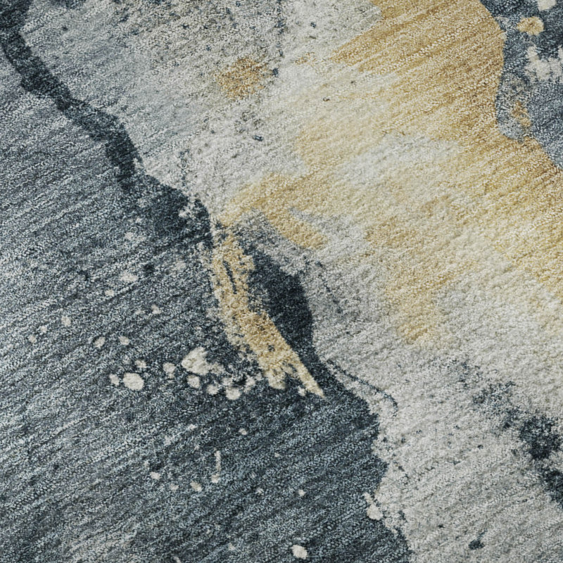Tapis abstrait Varroville AMF1712 lavable à la machine de qualité supérieure, Rectangle 1 pi 8 po x 2 pi 6 po