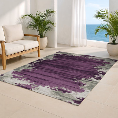 Tapis intérieur et extérieur brun Watercolor