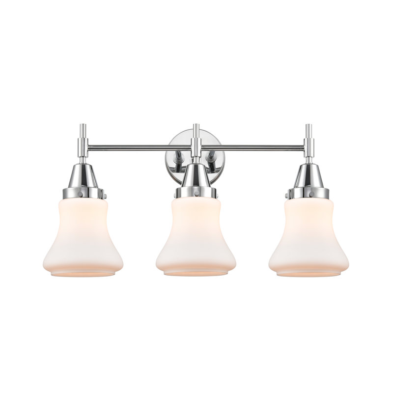 Éclairage pour meuble-lavabo à 3 lumières à intensité variable Gayle, Chrome poli, Ampoule DEL rétro 4 watts, Blanc mat