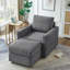 Méridienne moderne en velours côtelé moderne, canapé confortable, fauteuil d'appoint rembourré avec repose-pieds pour le salon-2118632180