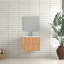 Ensemble de meuble-lavabo flottant 24 po, armoire de salle de bain murale en bois massif avec 2 tiroirs de rangement, lavabo intégré en résine blanche-749409680-749409684