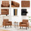Fauteuil moderne en similicuir capitonné-277769038
