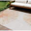 Tapis extérieur lavable abstrait saumon et ivoire 9 pi x 12 pi