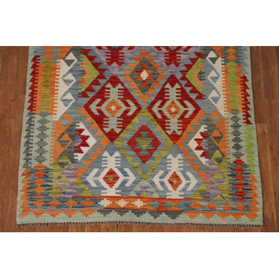 Geometric Wool Kilim Oriental Rug 4x6