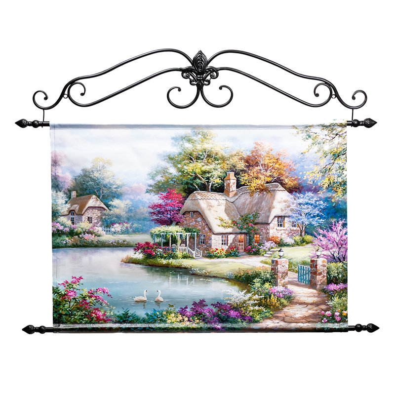 Swan Cottage I - 4 Piece No Frame Painting on Canvas