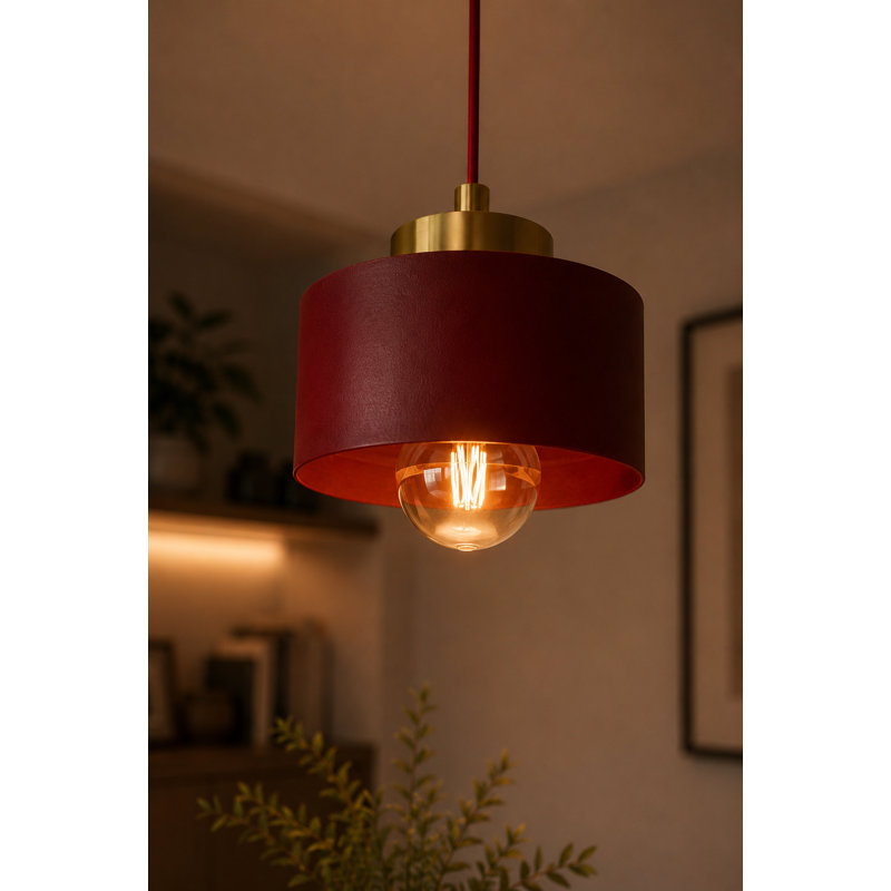 Simply Wine 1-light Pendant, 12, Burgundy/Gold, 1