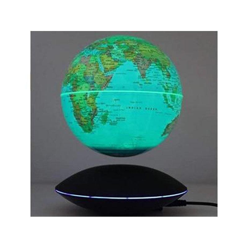 Carte du monde à lévitation flottante magnétique de 6 pouces à rotation automatique