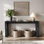 Console 70,9 po en bois massif, table d'entrée noire pour couloir
