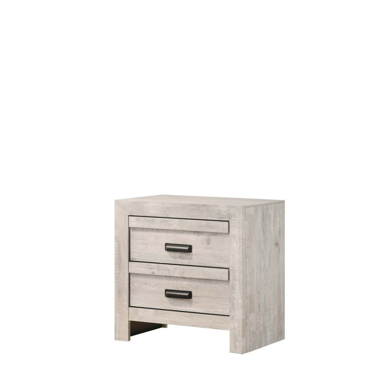 Table de bout de table de chevet 1pc avec deux tiroirs de rangement