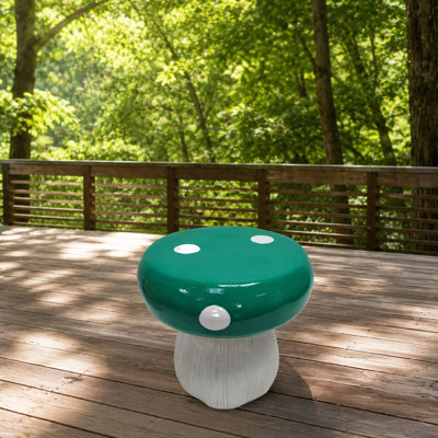 Tabouret de jardin Mushroom Statue, siège de champignon forêt surdimensionné en résine de 13,8 pouces, tabouret décoratif d'extérieur peint à la main pour la cour, la pelouse, le balcon, le patio, le jardin fantaisiste d'intérieur et d'extérieur et le support à plantes