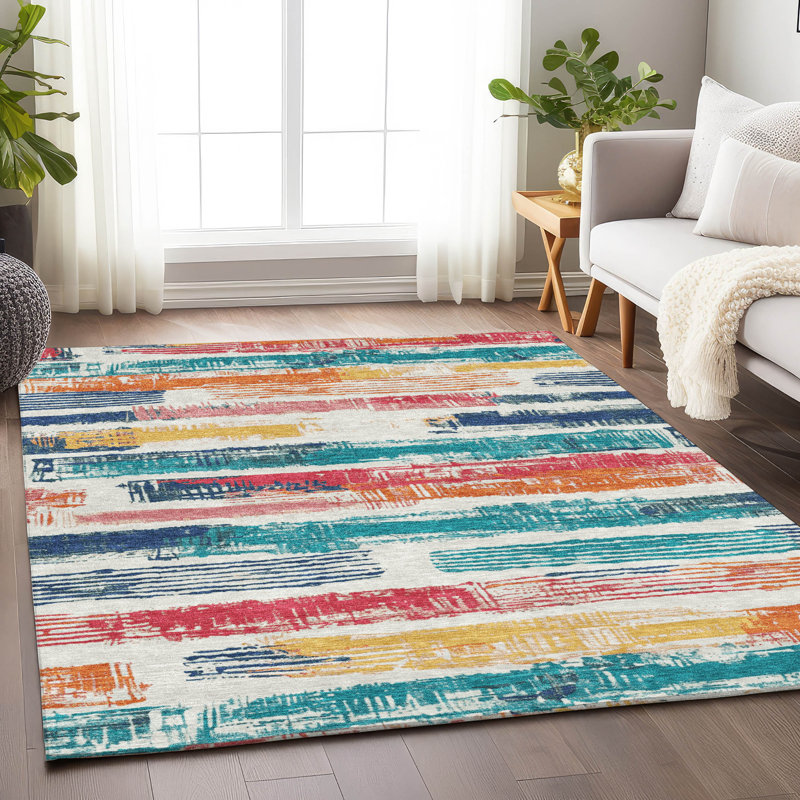 Tapis intérieur / extérieur ivoire Aelaris, 8' x 10'