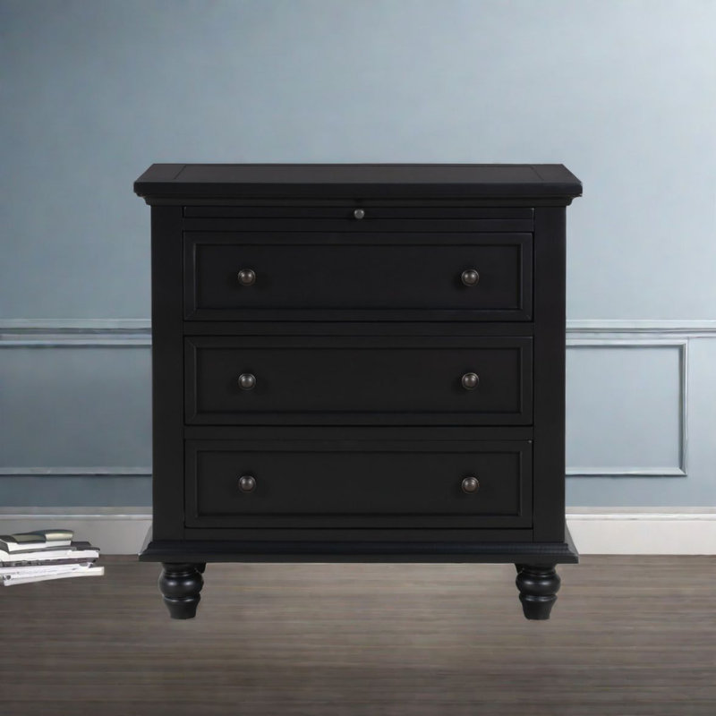 Sook 3 - Drawer End Table, Black