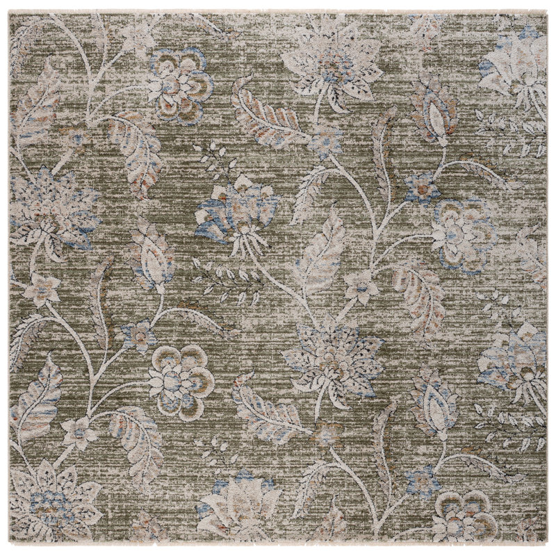 Grove 634 Performance Floral Rug, Square 6'7"
