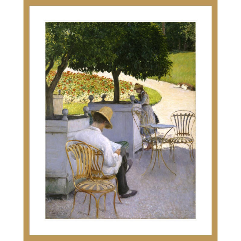 «The Orange Trees» par Gustave Caillebotte - Estampe numérique encadrée, H 41,5 po x l 33,37 po