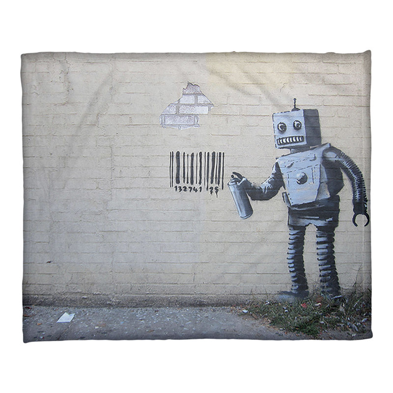 Banksy Sewn Throw Blanket, 60" W x 80" L