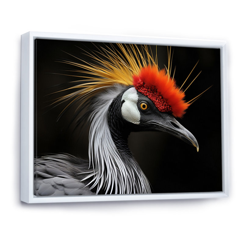 Cranes d'Afrique, beauté I, H 12 po x l 20 po x P 1 po, Cadre flottant blanc