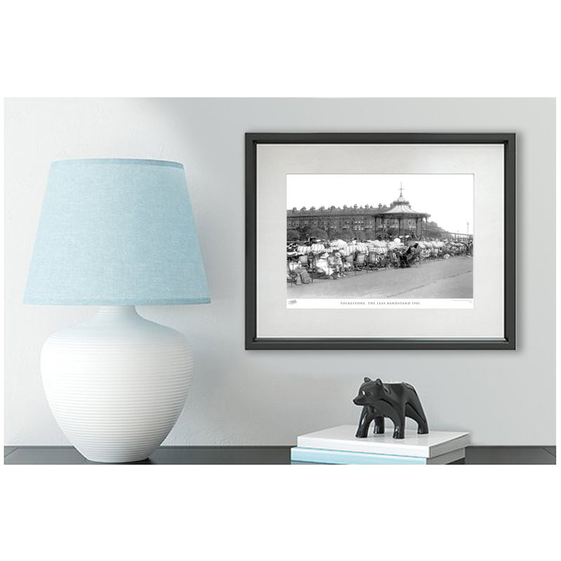 Folkestone, The Leas Bandstand 1901 - Single Picture Frame Print, 45cm H x 60cm W x 2.3cm D