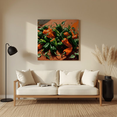 Légumes, piment, art mural brun Serrano