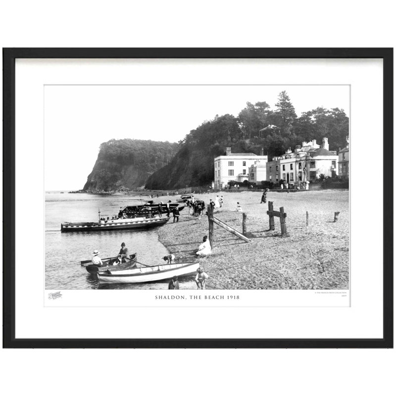 Shaldon, The Beach 1918 by Francis Frith - Single Picture Frame Print, 28cm H x 36cm W x 2.3cm D