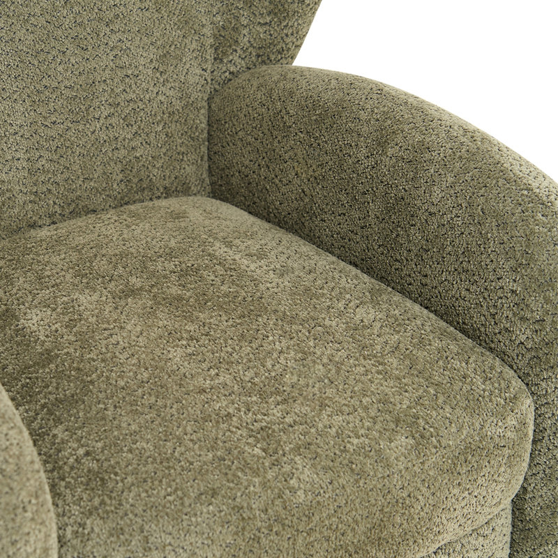 Chaise Nordic Chair, chaise multifonctionnelle en tissu chenille, Vert olive