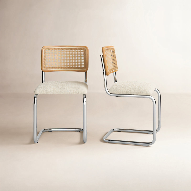 Chaise d'appoint Walsh Boucle, Boucle blanc, Chrome