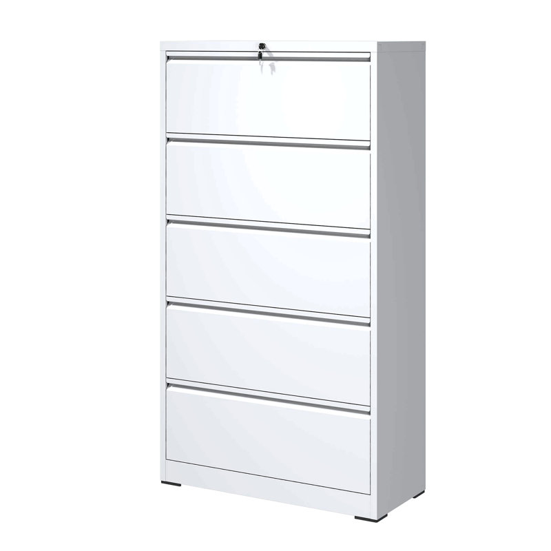 5 Drawer Metal Lateral File Cabinet,Filing Cabinet With Lock, Lockable File Cabinet For Home Office, Locking Metal File Cabinet