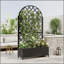 Jardinière d'extérieur, boîte à fleurs en métal avec treillis, lit de jardin surélevé à 4 roues