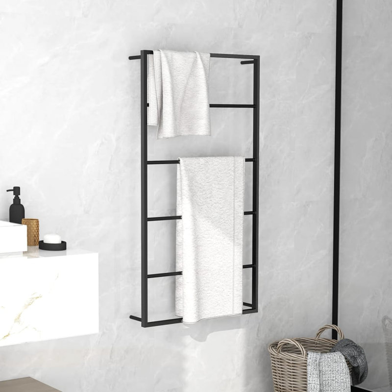 Mervi 60cm 4 Wall Towel Bar, Black