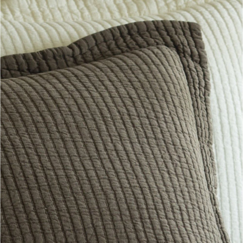 Hudson Stripe Sham, King, Olive