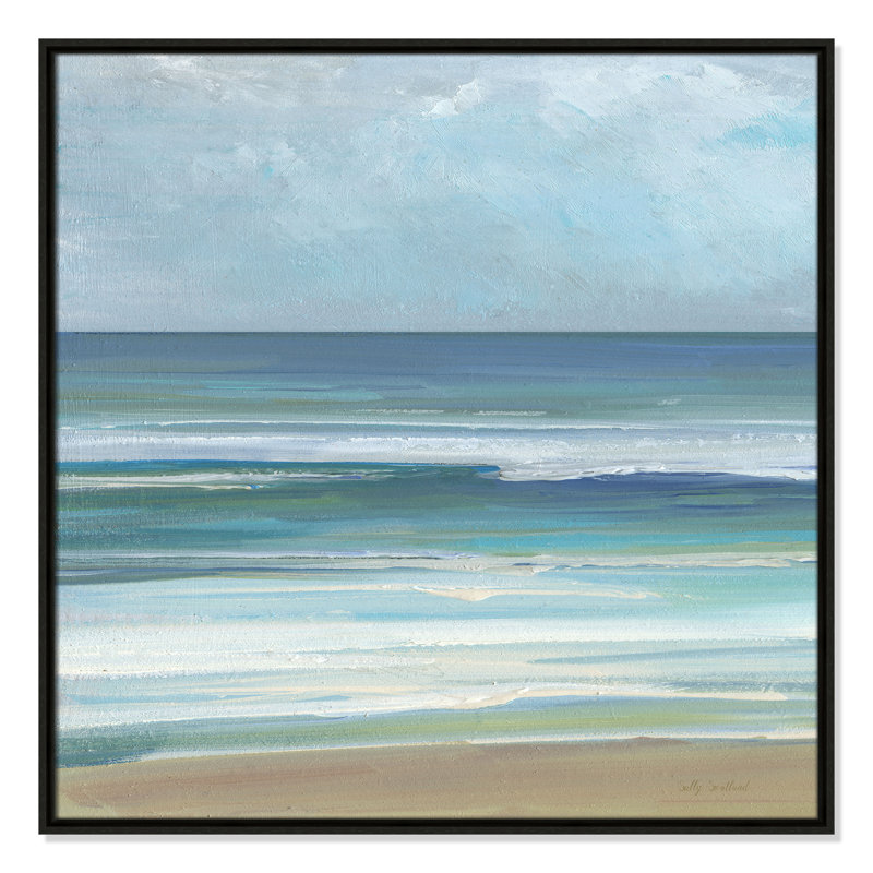 «Gentle Waves I» par Sally Swatland, H 31,5 po x l 31,5 po, Flottant espresso