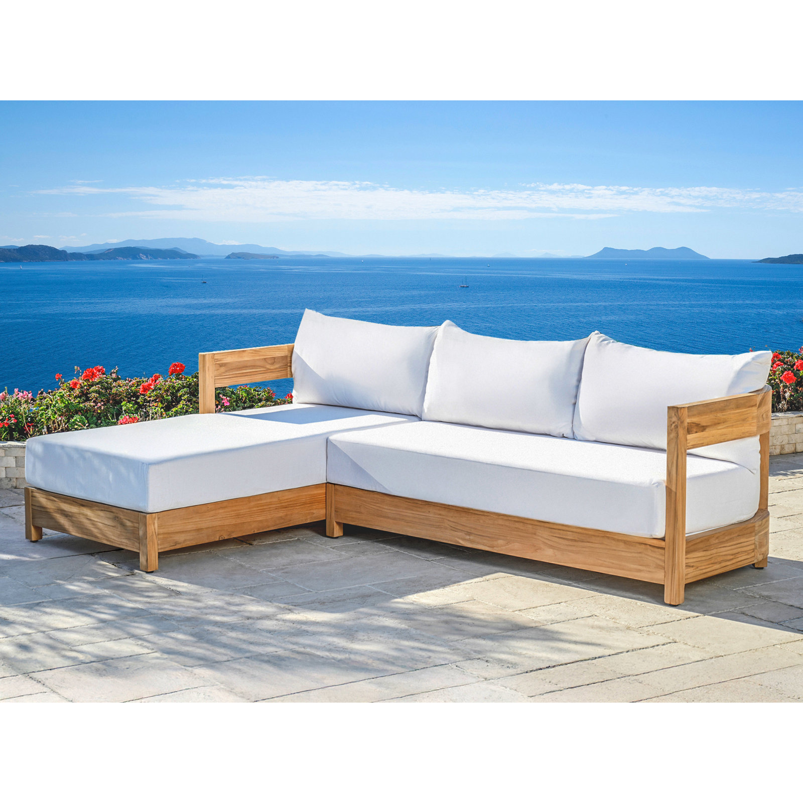 Everlee 2 Piece Teak Sectional with Sunbrella Cushions
