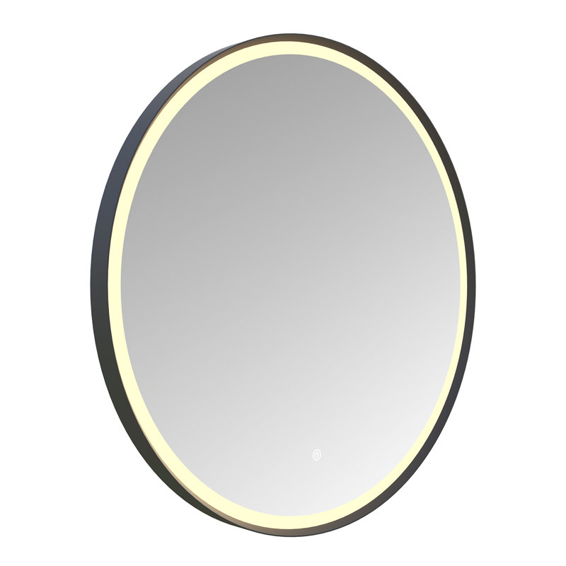Kingston Brass Aurora 32-Inch Round LED Bathroom Mirror, Front Light, Anti-Fog, Dimmable Touch Sensor Lighted Mirror