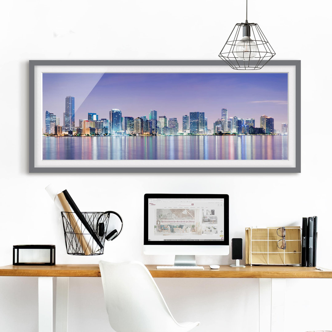 Bild mit Rahmen - Lila Miami Beach - Panorama-Landschaft - B