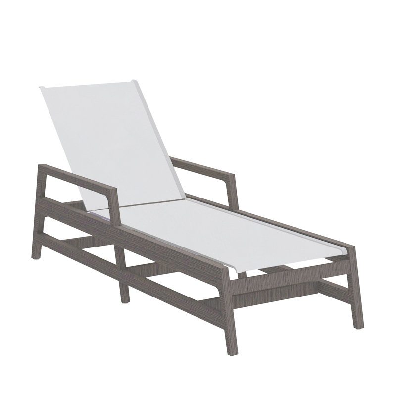 Seashore 79.75" Long Reclining Single Chaise, Slate Gray