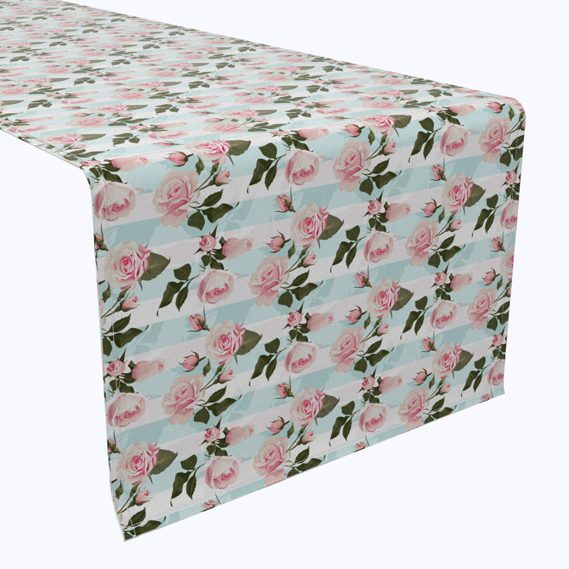 Rectangular Floral Cotton Table Runner