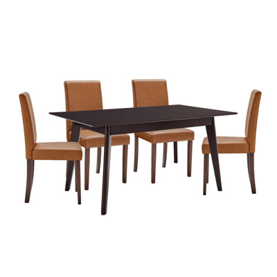 Modway Prosper Dining Room Set Faux Leather Set of 5