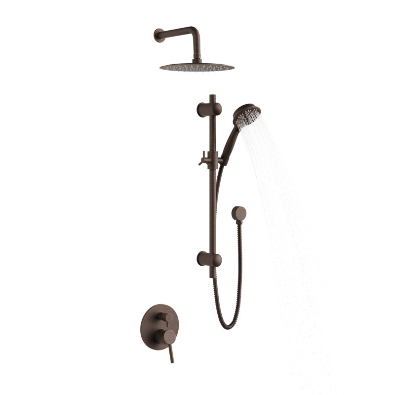 Pomme de douche à pluie 10 po Refuge, Bronze, 1.8