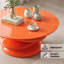 Table basse moderne haut de gamme en fibre de verre, table d'appoint ronde à pied central laqué brillant pour salon, livrée montée, orange-1092441400
