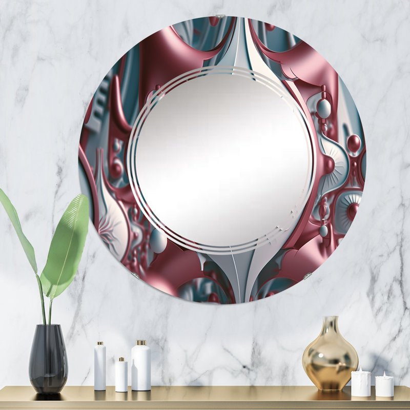Plovivid - Miroir mural rond moderne, 32 po x 32 po