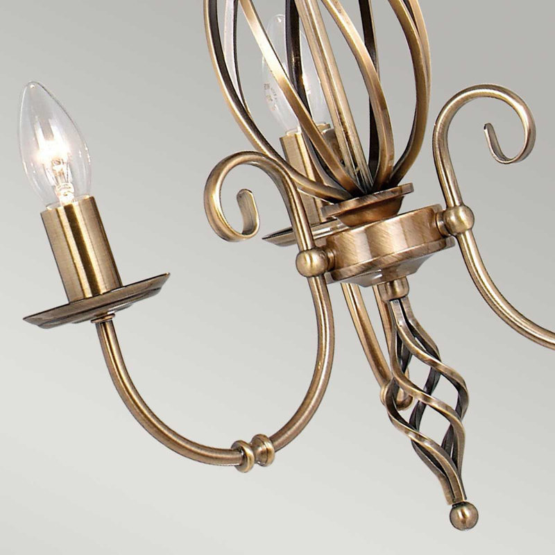Wannamaker 3 - Light Candle Style Chandelier, Brass