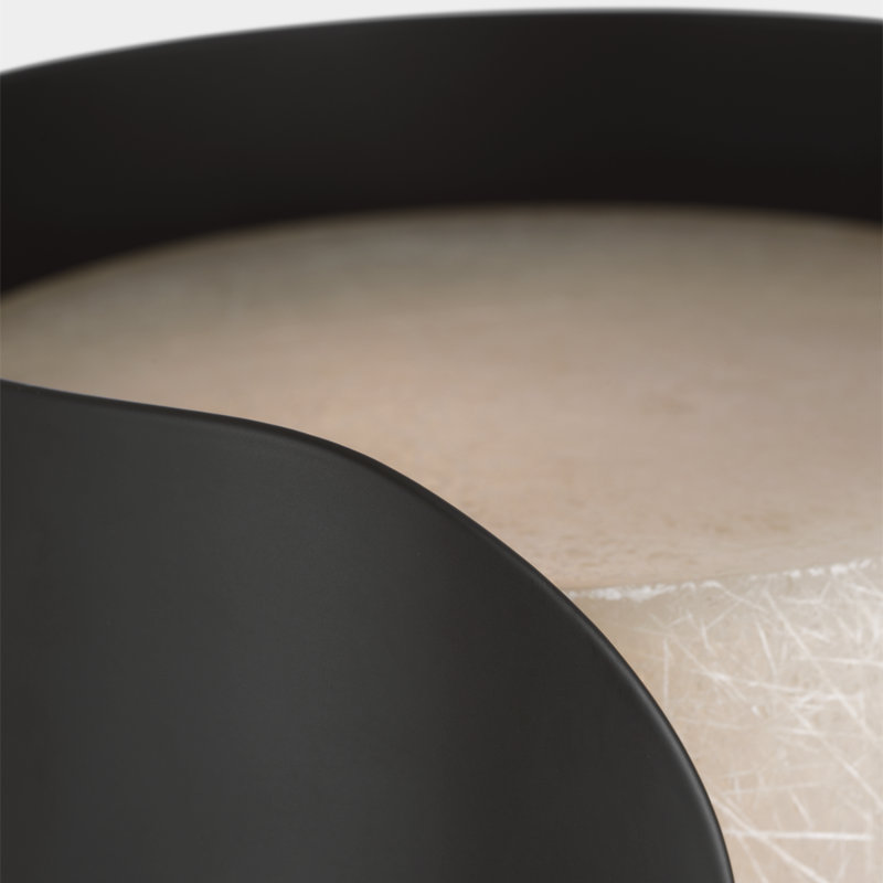 Anne-Marie Barton Armise 18" Sconce with Alabaster, Matte Carbon, 14" H x 7" W x 7.75" D