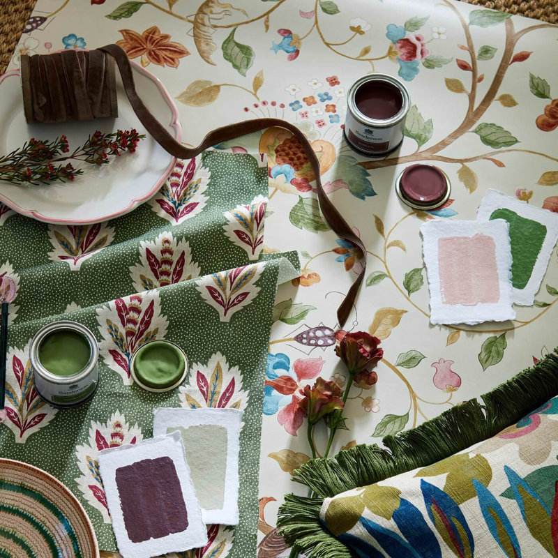 Sessile Leaf Fabric, Forest Green