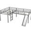 Lit mezzanine simple en L avec glissade, gris - Ajoutez du luxe à votre chambre à coucher-387475910