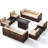 12 Person Outdoor Rattan Modular Sectional Seating Group with Firepit Table-316330017-306401409