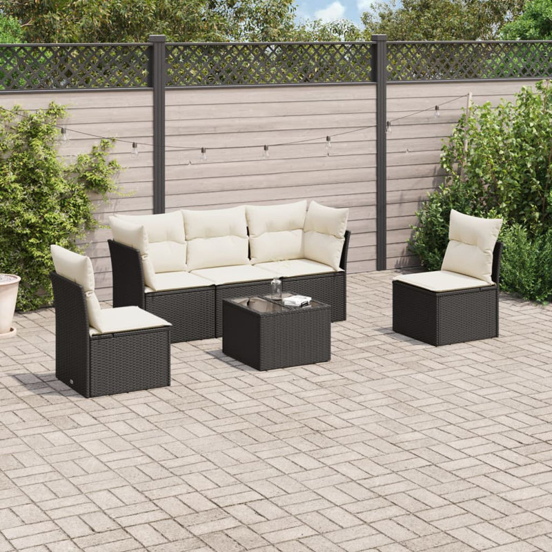 Ensemble de canapé de jardin noir et blanc pour l'extérieur