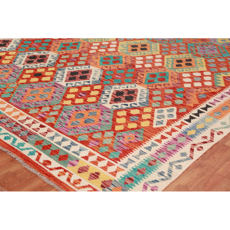 Reversible Wool Kilim Oriental Area Rug 10x13