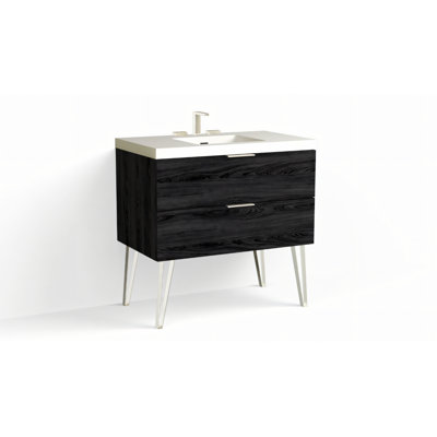Avila 36" W Freestanding Single Bathroom Vanity with Dawson Leg
